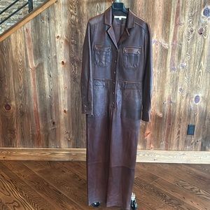 Veronica beard, leather jumpsuit size 4